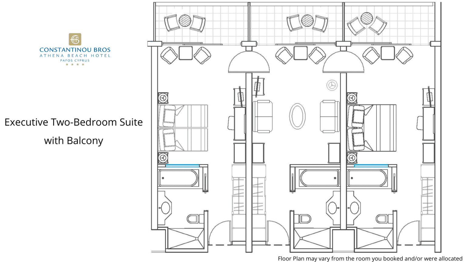 Executive Two Bedroom Suite Athena Beach Hotel