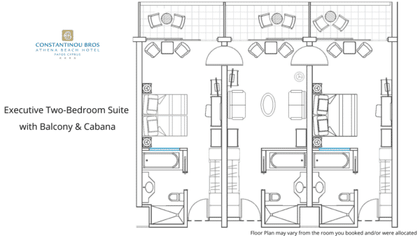 25 Executive Two-Bedroom Suite with Balcony & Cabana