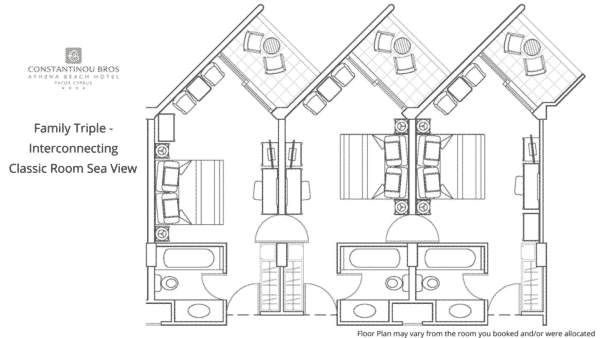 9 Family Triple - Interconnecting Classic Room Sea View