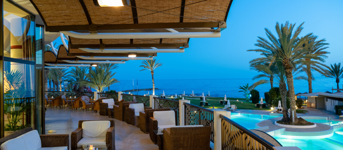 20 ATHENA BEACH HOTEL VERANDA NIGHT SHOT
